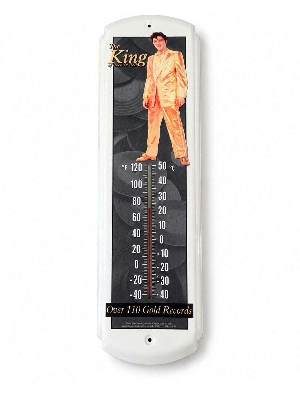 Elvis Presley The King of Rock & Roll Wall Thermometer 110 Gold Records 1999